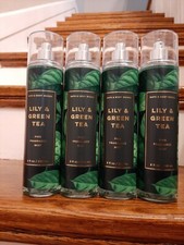 BATH AND BODY WORKS LILY AND GREEN TEA SPRAY MIST PERFUME LOT OF 4 NEW