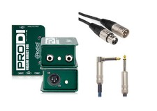 Radial Engineering PRODI-PK2-K PRODI Direct Box, MIC-XX-25 and G-HT-25-R Cables