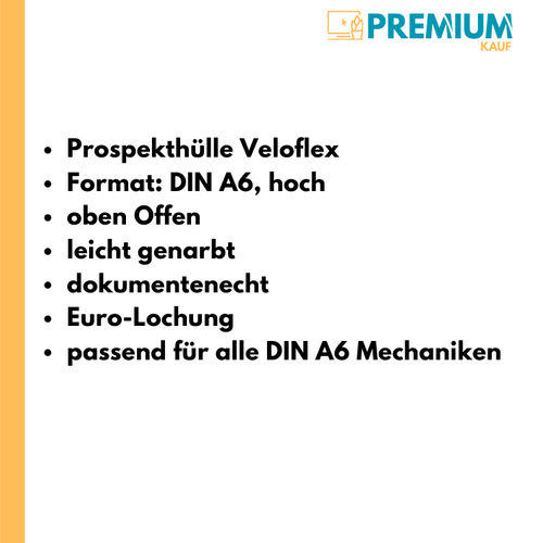 50x Veloflex Prospekthülle hoch Prospekthüllen Klarsichthüllen Hülle DIN A6 - Bild 2 von 3