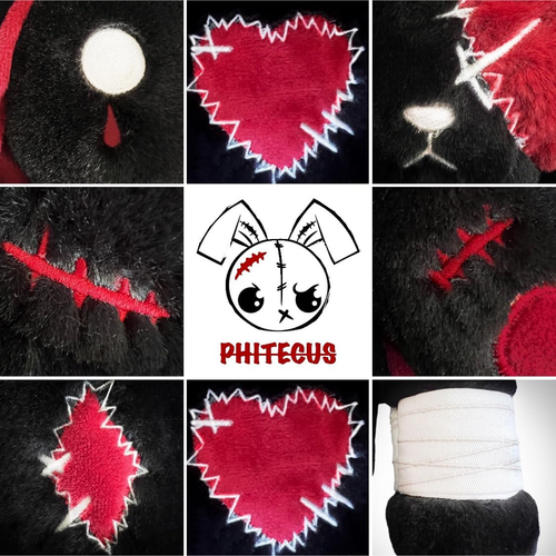 PHITECUS Scary Goth Bunny Plush-Creepy Emo Rabbit Stuffed Animal-Horror Plushie - Picture 4 of 12