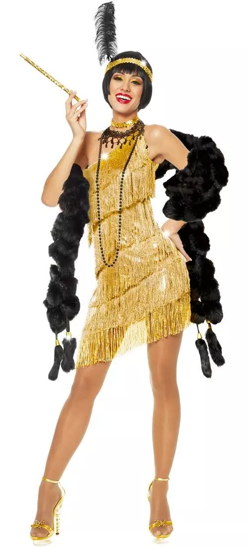 gold flapper dress