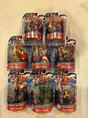Marvel US set of 8 unopened action figures, Iron Man, Spider-Man, Hulk