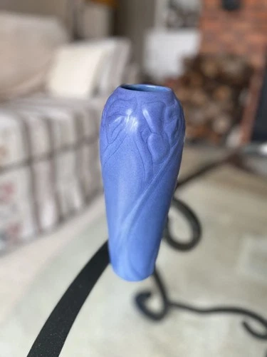 Van Briggle Daffodil Pottery Vase in Cornflower blue