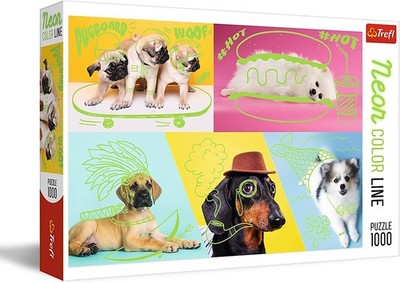 TREFL - 1000 Piece Neon Green Puzzle - Dogs - - TRF10578