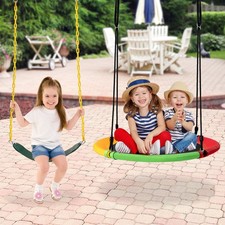 2 Pcs Swing Set For Kids With Belt & Saucer Swings 150kg Capacity