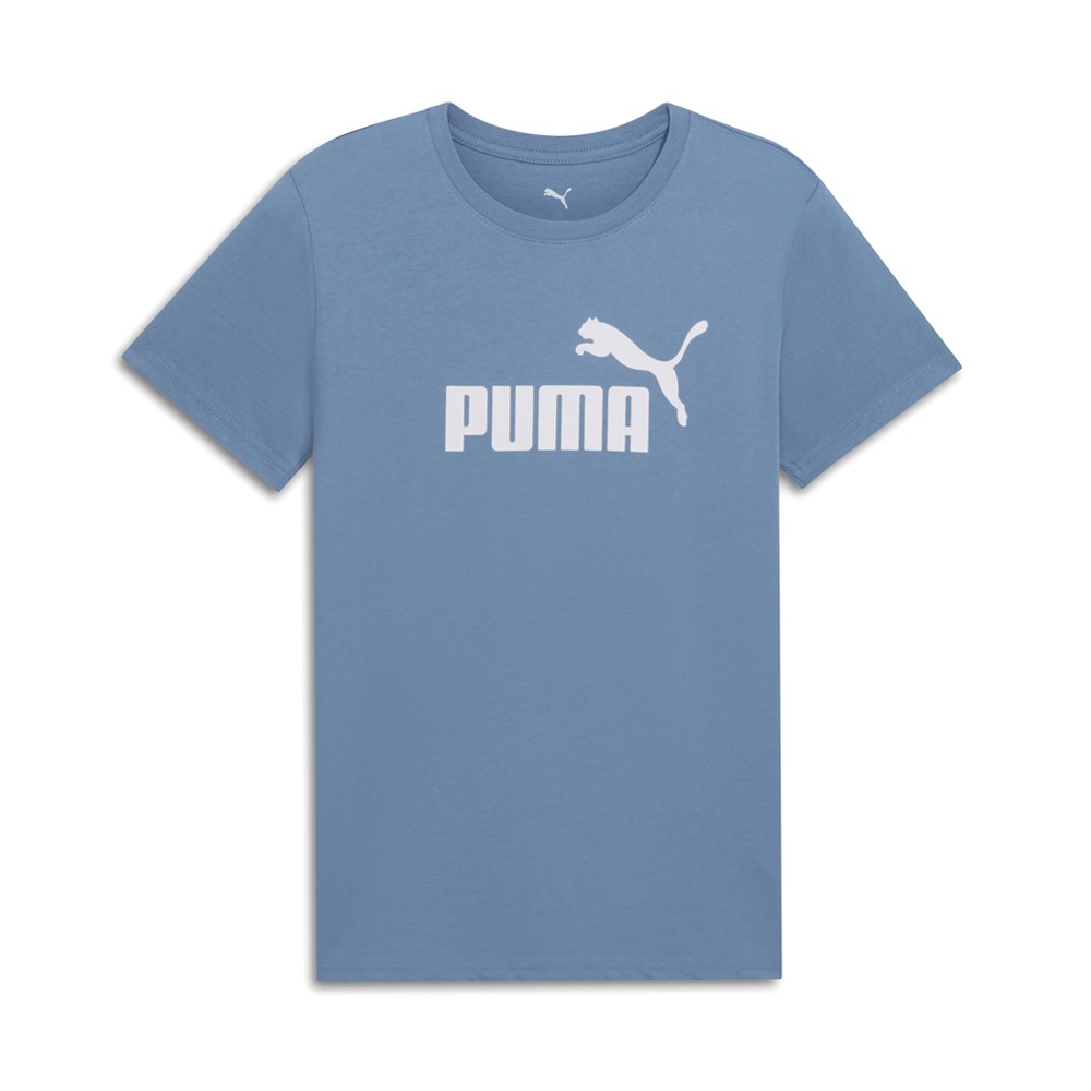 PUMA Essentials No. 1 Logo Crew Neck Short Sleeve T-Shirt Womens Blue Casual Top