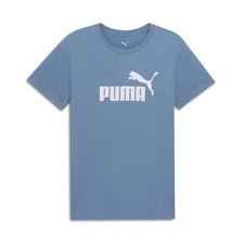 PUMA Essentials Logo Crew Neck Short Sleeve T-Shirt Womens Blue Casual Tops 6888
