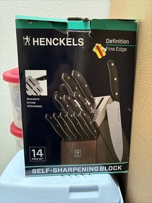NEW Henckels Definition Fine Edge 7 Piece Set Self Sharpening Block 