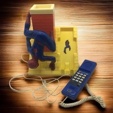 Marvel Spiderman Telephone Vintage 1984 Push Button Working Condition Landline