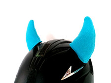 HÖRNER Helm Skihelm Ohren  ♥ türkis ♥  Klett  NEU Snowboard blau eisblau