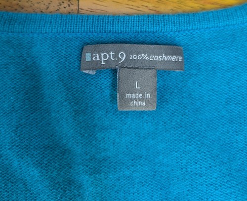 ⭐APT. 9 Damen 100% KASCHMIR Pullover Langarm Pulli Oberteil V-Ausschnitt Argyle L - Bild 6 von 9