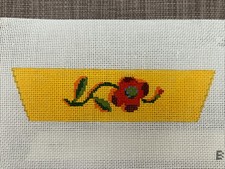 Handpainted Needlepoint Canvas 2x Orange Flower For Shoes Read Description