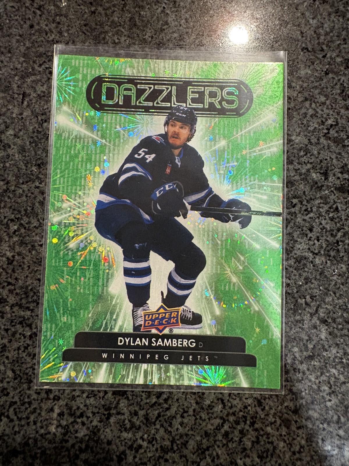 Dylan Samberg 2022-23 UD Series 2 Green Dazzlers #DZ-94 RC