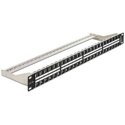 Delock 19? Keystone Patchpanel 48 Port 1 HE mit Entlas # 43280