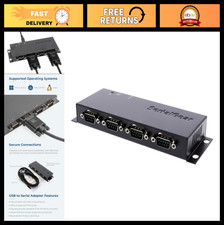4-Port USB to Serial Adapter DB-9 RS-232 FTDI Chipset for Windows  Mac OS