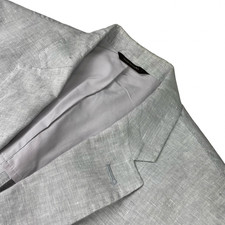 Tasso Elba Men's 100 Linen 2-Button Blazer Gray Medium