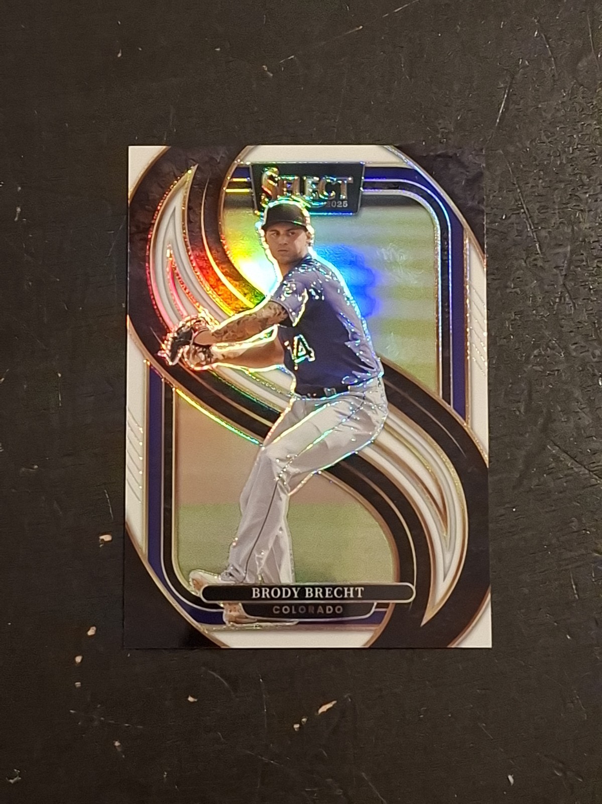 Brody Brecht 2025 Select Premier Level /99 White Prizm #159 Colorado Rockies