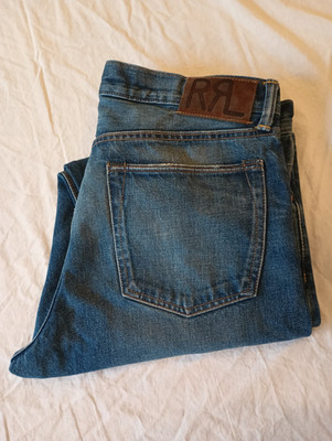 RRL Double RL medium blue wash selvedge denim 36x32