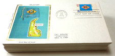 1976 US #1633-82 Set 50 State Flags Colorano Silk Cachets First Day Covers FDC's