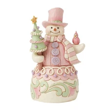 Jim Shore Pastel Winter Wonder's - Heartwood Sweets Snowman Figurine 6017019 New