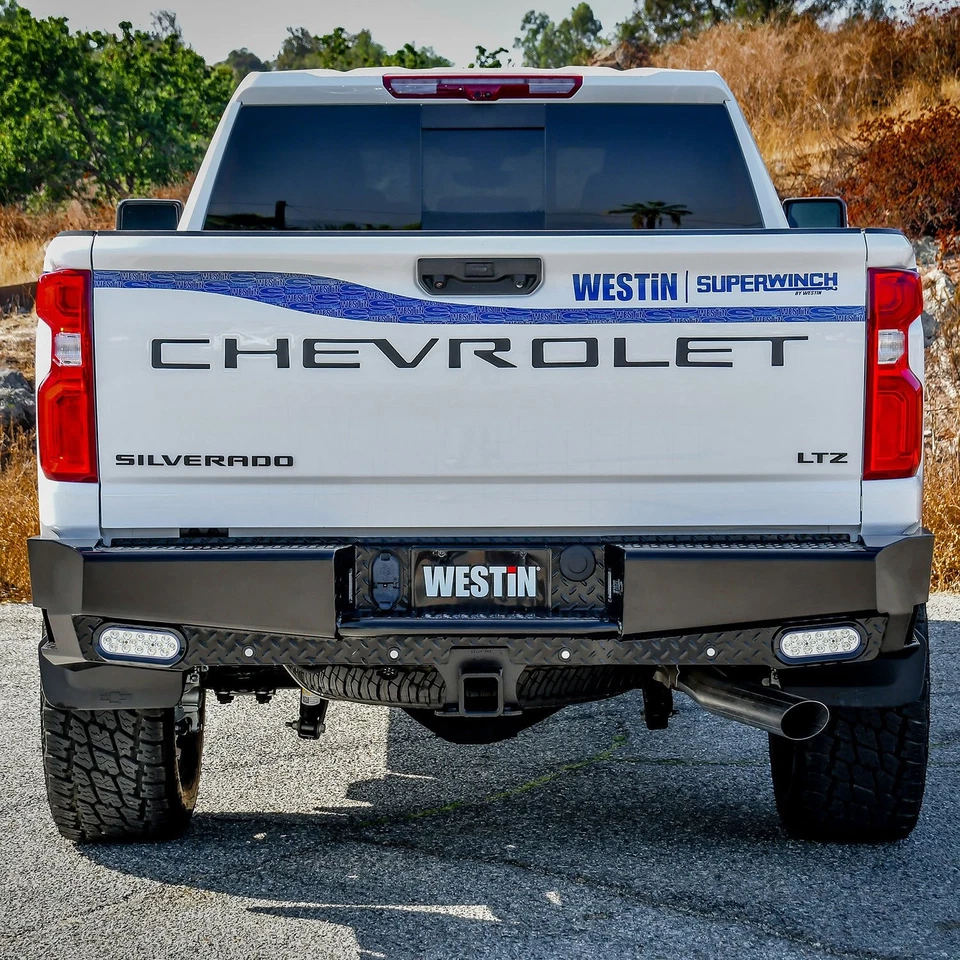 For Chevy Silverado 1500 19-26 Rear Bumper HDX Bandit Full Width Black Powder Foto 3 de 4