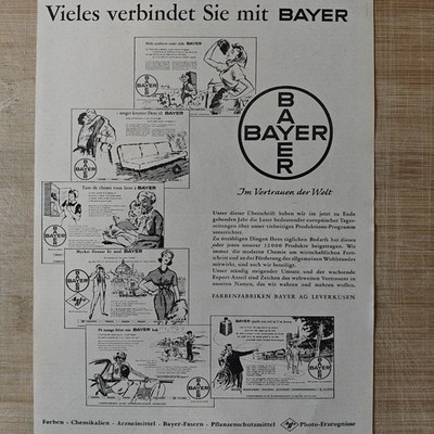 Bayer 1959 Vintage Werbung Anzeige Werbeanzeige Advert Reklame Ad Advertisement