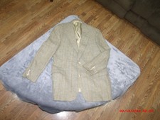 VTG Polo University Club Ralph Lauren Men Tan Scottish Tweed Blazer Union Made