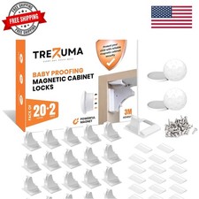 Magnetic Cabinet Locks Baby Proofing 20 Locks 2 Keys Child Proof Cabinet ...