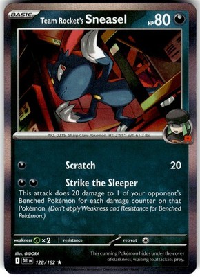 Team Rocket's Sneasel Holo 128/182 Destined Rivals Pokemon NM Fast Ship