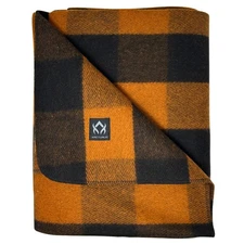 Arcturus Backwoods Wool Blanket - Orange Buffalo Plaid | 4.5 lbs (64" x 88")