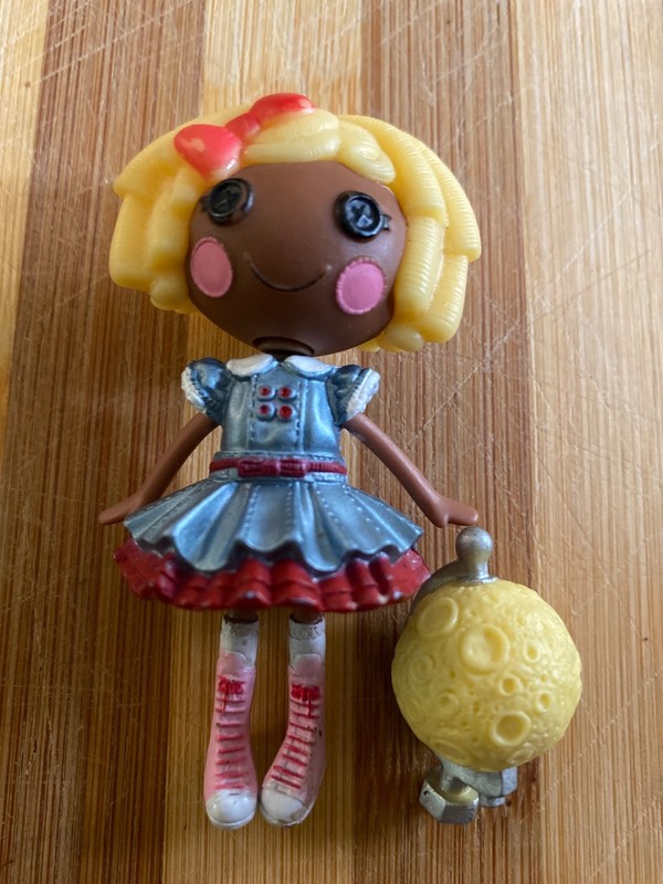 Mini Lalaloopsy Dot Starlight Doll Figure 3” with globe