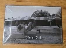 Blechschild Retro Flugzeug Pfals D.3 20x30