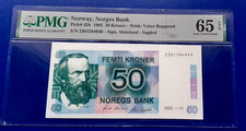 NORWEGEN. 50 Kroner 1985 P.42b PMG MS-65 EPQ