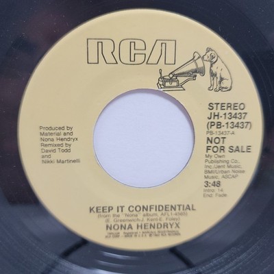 Nona Hendryx Keep It Confidential 7'' 45rpm M- Vinyl 80's Record 45