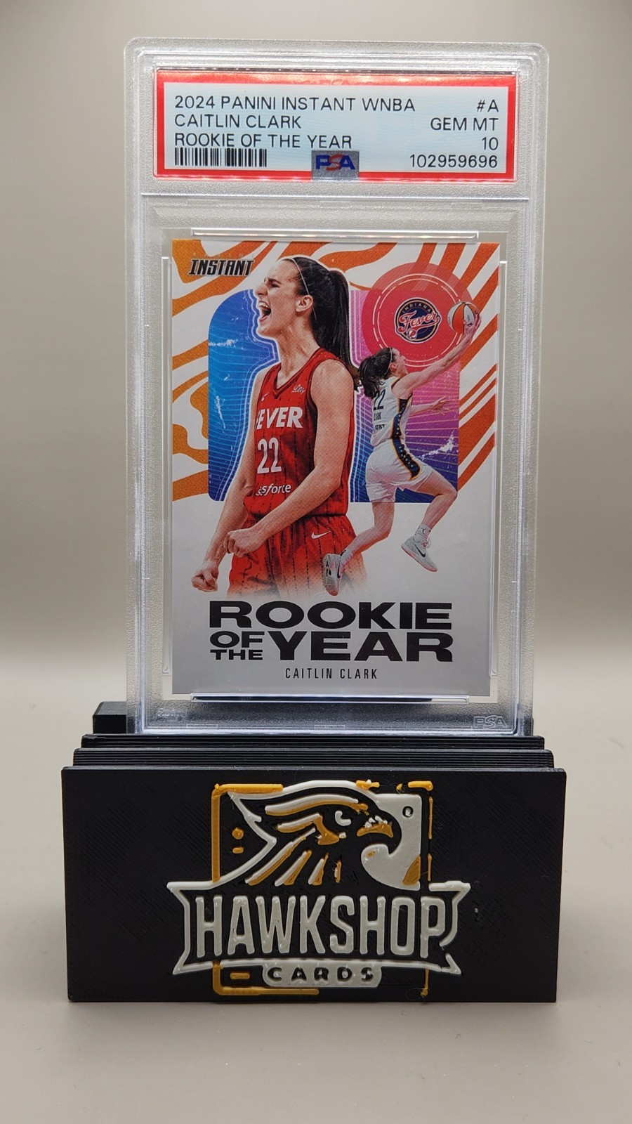 CAITLIN CLARK ROOKIE CARD - 2024 PANINI INSTANT WNBA ROTY PSA 10 GEM MT