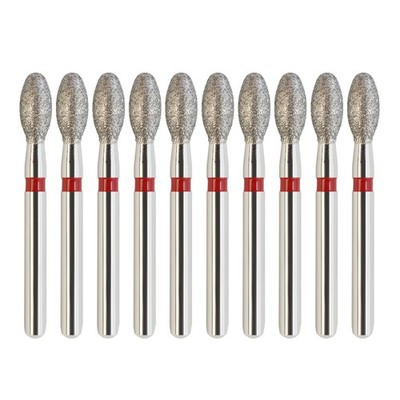Red Football Burs Dental Diamonds FG 379/023F Fine Grit Friction Grip Egg
