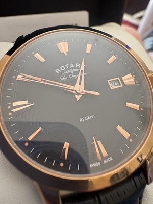 Les Orginales Swiss Made Quartz Watch Rose Gold Men s Rotary Watch Regent Boxed