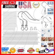 925 Sterling Silver Earring Hooks 120 PCS/60 Pairs, Ear Wires Fish Hooks, Hyp...