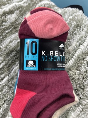K. Bell Women's No Show Socks, 5.5-10 Shoe Size, 10 Pairs( Pick Own Color )