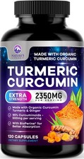 Turmeric Supplement Curcumin 2350mg - 95 Curcuminoids 120 Count Pack of 1 