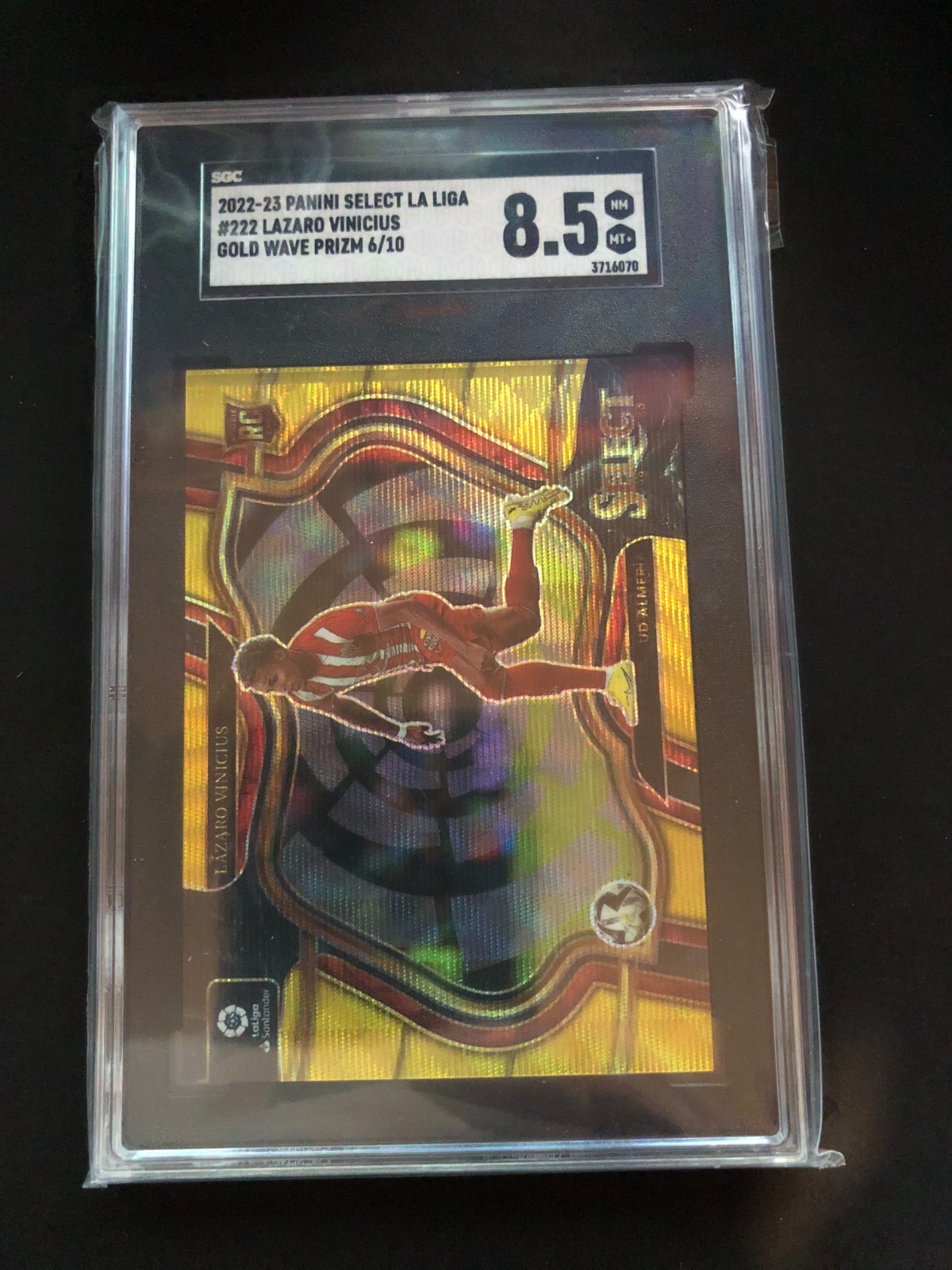 2022-23 Panini Select Soccer Lazaro Vinicius Field Level Gold /10 Rookie SGC 8.5