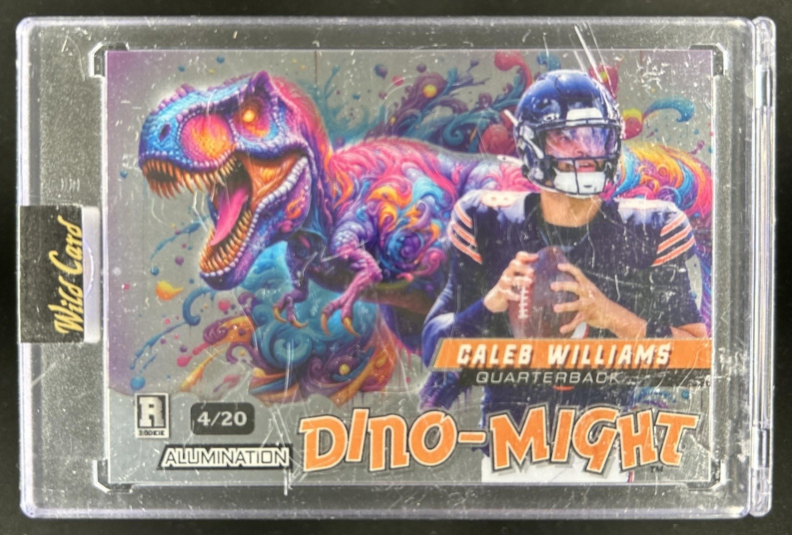Caleb Williams Wild Card Alumination Dino-Might #CW Tyrannosaurus Rex-Mirror Foil-Purple