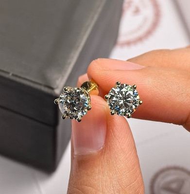 Diamant Ohrstecker, 585 Gold Ohrringe 2ct Zertifikat