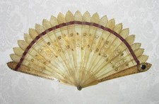 Antique Regency Horn Brise Fan With Mirrors Circa 1820