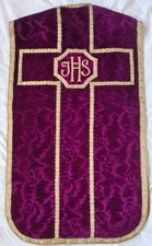 VIOLETTE SAMT KASEL + VELUM MESSGEWAND IHS BASSGEIGE CHASUBLE MESSE
