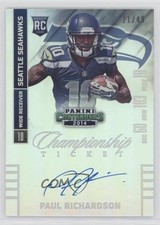 2014 Panini Contenders Championship Ticket 21/49 Paul Richardson #228 Auto 0s3