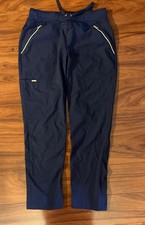 Navy Cherokee Scrubs Statement Mid Rise Drawstring Pant  Petite S  5 Pockets