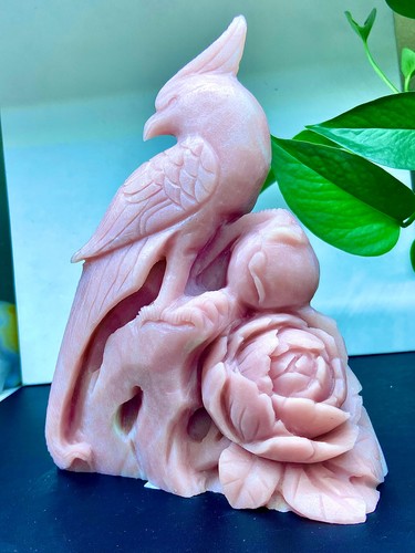 4.03lb Natural pink Aobao quartz crystal hand carved bird mineral specimen - Picture 6 of 17