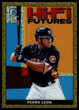 2022 Bowman #HIFI-25 Pedro Leon Hi-Fi Futures Gold Refractors #/50