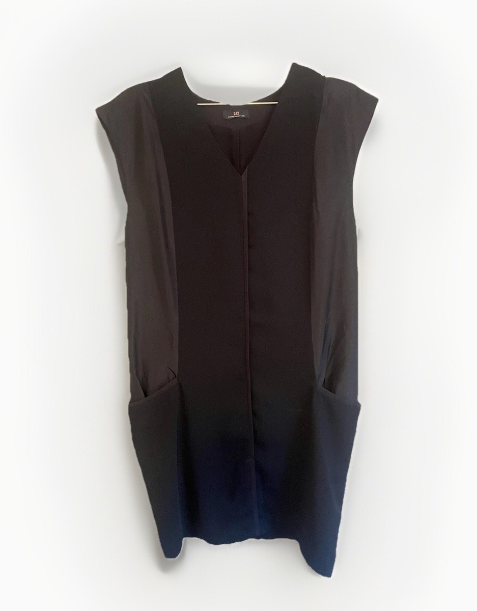 Day Birger Et Mikkelsen Dress Black Pockets Quiet Luxury Size 36 S